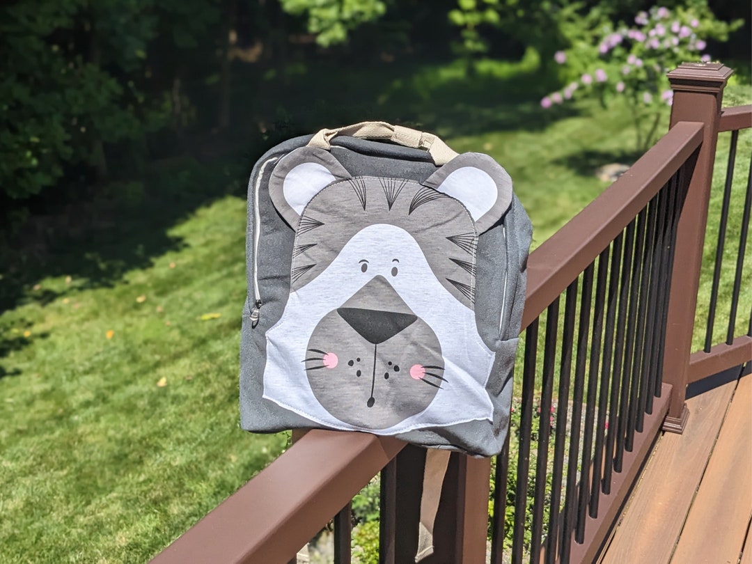 Babyhug Tiger Applique Fashion Backpack - Grey