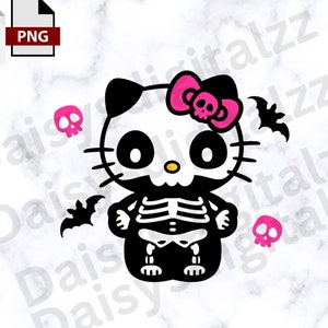 Halloween Hello Kitty Skeleton Pink Skulls image 1