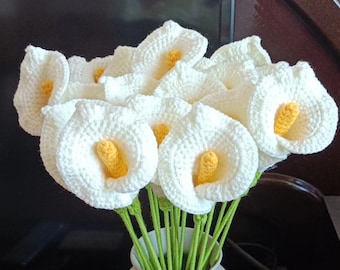 Crochet Calla Lily - Handmade Yarn Flowers, Eternal Blossom