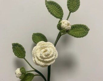 Crochet Camellia, Knitting Bouquet, Yarn Camellia sp, Home Decor, Gift for Mother Girlfriend