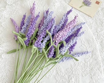 Crochet Lavender, Knitting Lavender, Yarn Blossom, Eternal Flower, Gift for Mother Friends Women