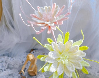 Epiphyllum oxipetalum, flor de cerezo de noche, terminado, tejido a crochet, regalo para madre maestra.