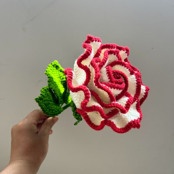 本日限定　andmary Rosie flower knit tops red ANDMARY】Rosie flower knit tops