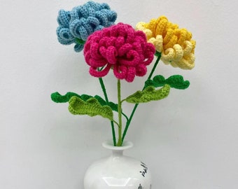 Crochet Chrysanthemum Flower: Handmade Yarn Home Decor