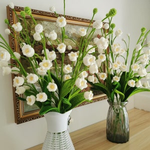 Finished Lily of the Valley Crochet Lily of the Valley Knitting Blossom Crochet Flower Home Decor Gift for Wedding for Mother Friends