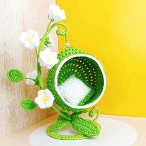 Finished Lily of the Valley Cradle Crochet Lily of Valley Knitting Pillow Crochet Blossom Home Decor Ornament Gift for Wedding for Friend