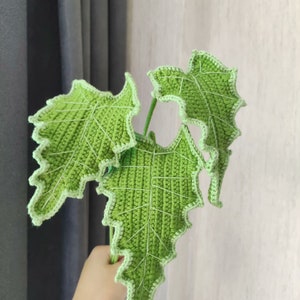 Finished Crochet Leaves Bouquet Crochet Alocasia Crochet Blossom Accessories Crochet Sempervivum tectorum L Home Decor Ornament Gift for Mom