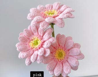Crocheted Gerbera Daisy New Style Flower Ornament – Yarn Home Decor, Multiple Colors