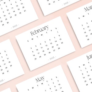 Wall Calendar 2025 Monthly Calendar Poster 2025 Desk Calendar PRINTABLE PDF Stylish Design for Office Kitchen Bedroom A4 Letter Planner 2025