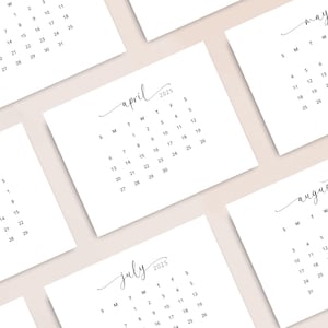 Calendario de pared 2025 Calendario imprimible Calendario de escritorio 2025 Calendario de oficina elegante en formato horizontal Calendario mensual Tamaño carta A4 Planificador 2025 PDF