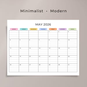 2026 2027 Monthly Calendar With Lines PRINTABLE PDF 2026 2027 Planner ...