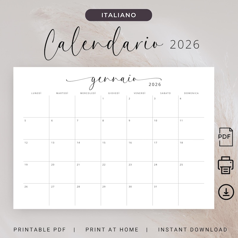 CALENDARIO ITALIANO 2026 visual data 7