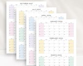 2026 2027 Quarterly Calendar 2026 & 2027 Quarterly Planner 3 Months Per Page Printable PDF Wall Calendar 2026-2027 A4 US Letter Size Pastel