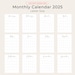 2025 Calendar 2025 Monthly Planner Printable 2025 Vertical Monthly ...