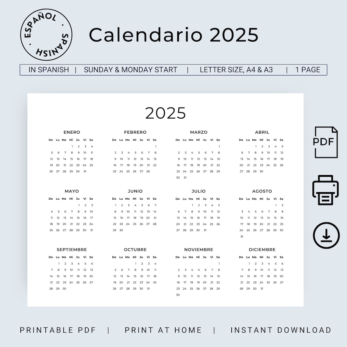 Calendario 2025 Español Calendario 2025 Para Imprimir Calendario
