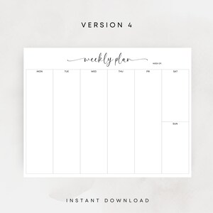Printable Weekly Planner Elegant Weekly Schedule Landscape Planner Print At Home Weekly To Do List Week At A Glance PDF A3 A4 Letter Size