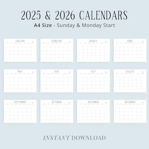 2025 2026 Calendar 2025-2026 Monthly Calendar Printable Planner ...