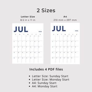 Minimalist 2026 Calendar 2026 Planner Portrait Printable PDF Wall Calendar Vertical Monthly Agenda A4 Letter Size Sunday & Monday Start