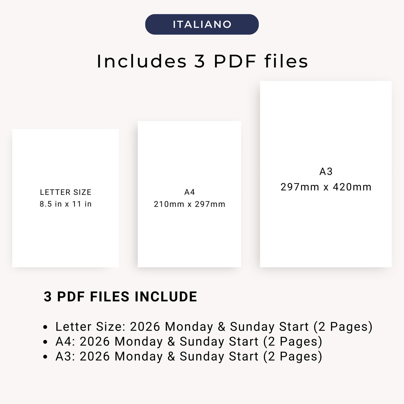  Calendario 2026 Calendario in Italiano 2026 Calendario Annuale 2026 Bildidee 