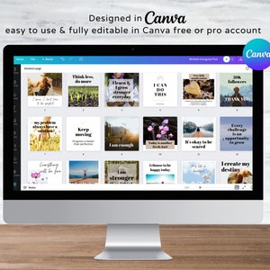 30 Mindset Coach Instagram Post Canva Templates Life Coach Social Media ...