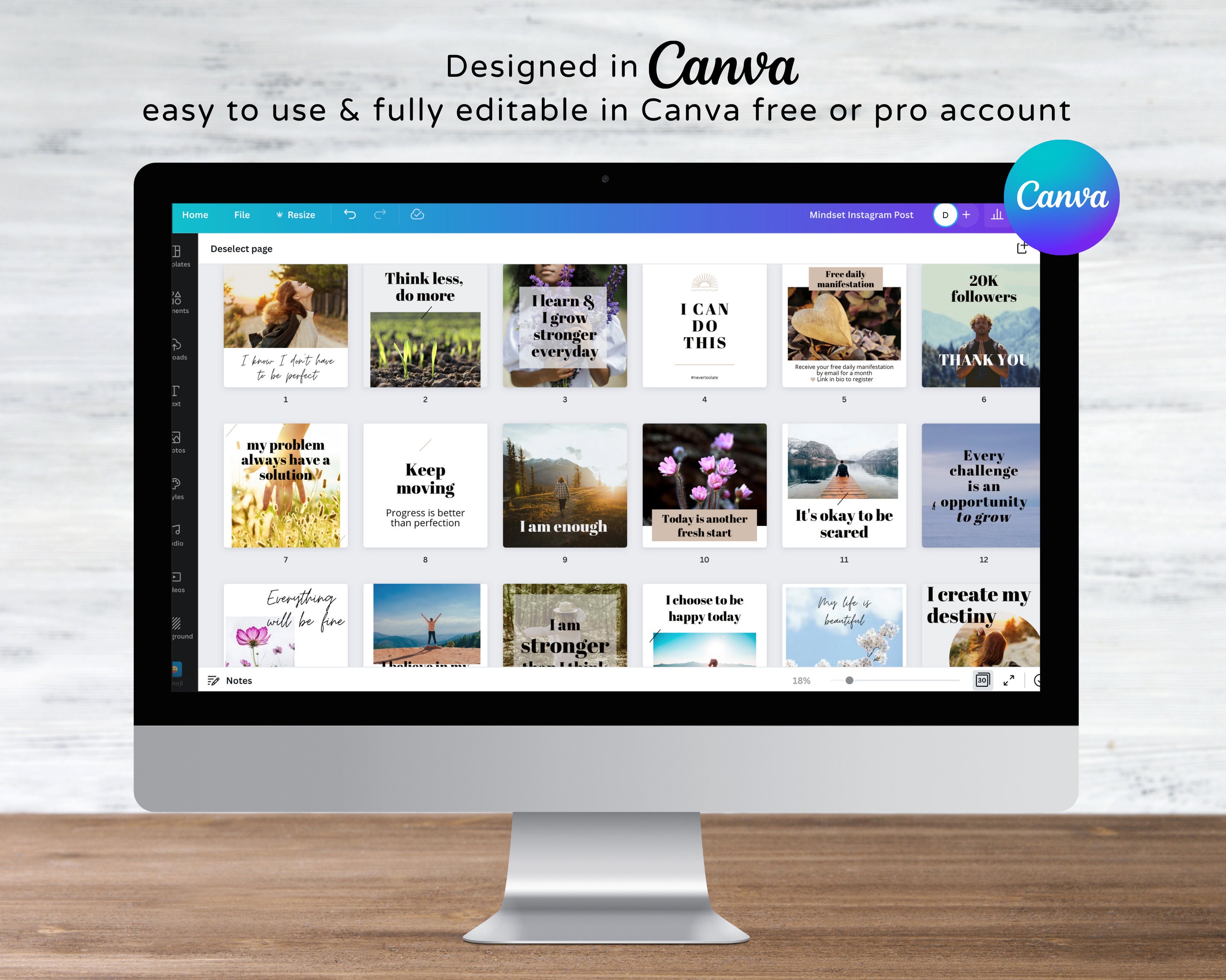 30 Mindset Coach Instagram Post Canva Templates Life Coach - Etsy