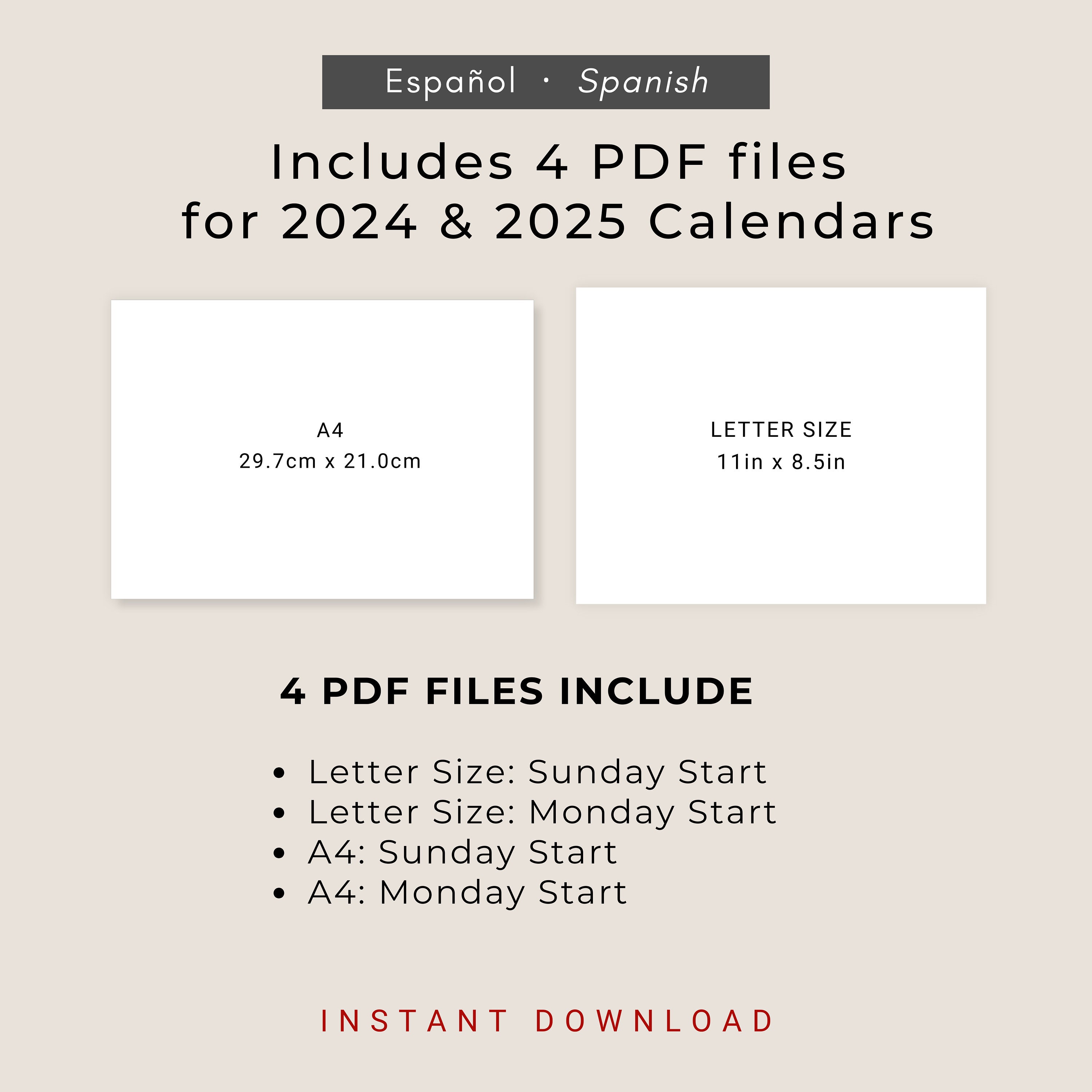2024 2025 Calendario Español Planificadores 2024 2025 Calendarios
