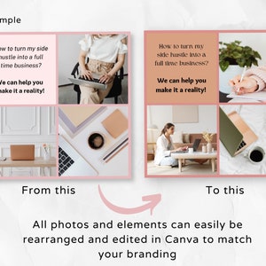 30 Business Coach Instagram Post Canva Templates Business Coaching Pink ...