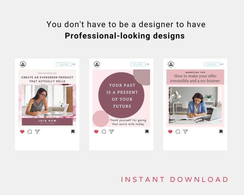 30 Pink Business Coach & Course Creator Instagram Post Canva Template ...