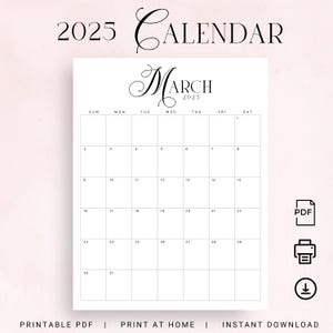 Calendario 2025 Planificador mensual vertical Inicio en domingo y lunes Calendario mensual atemporal 2025 Tamaño carta A4 Calendario de pared para imprimir en casa