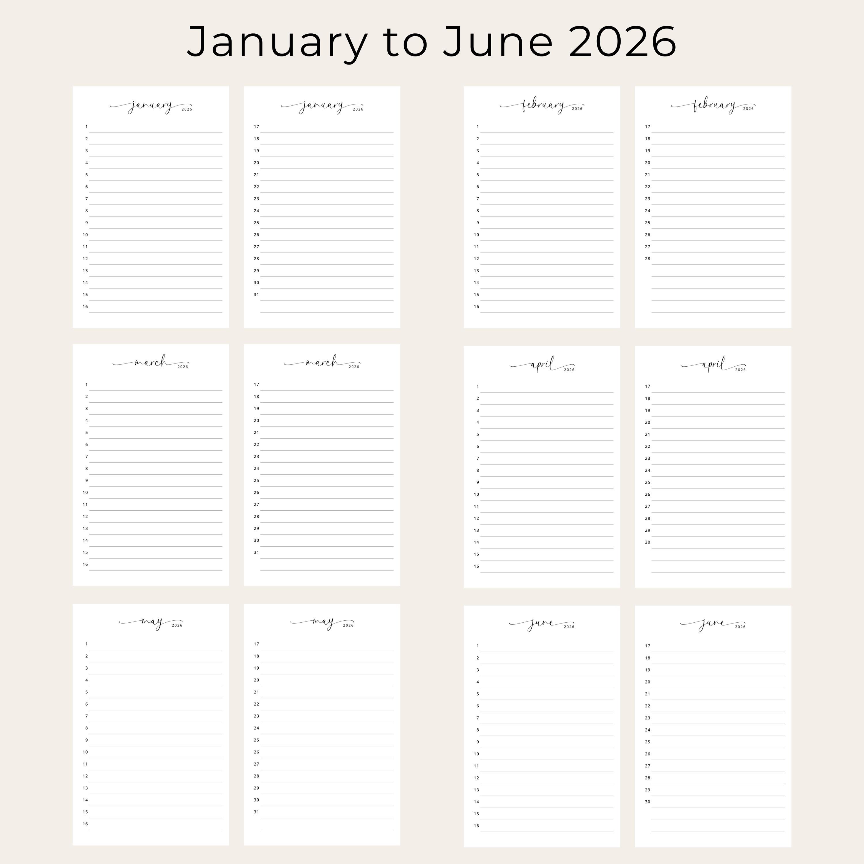 2026 Monthly Planner 2026 Calendar Two Page Calendar Planner Insert ...