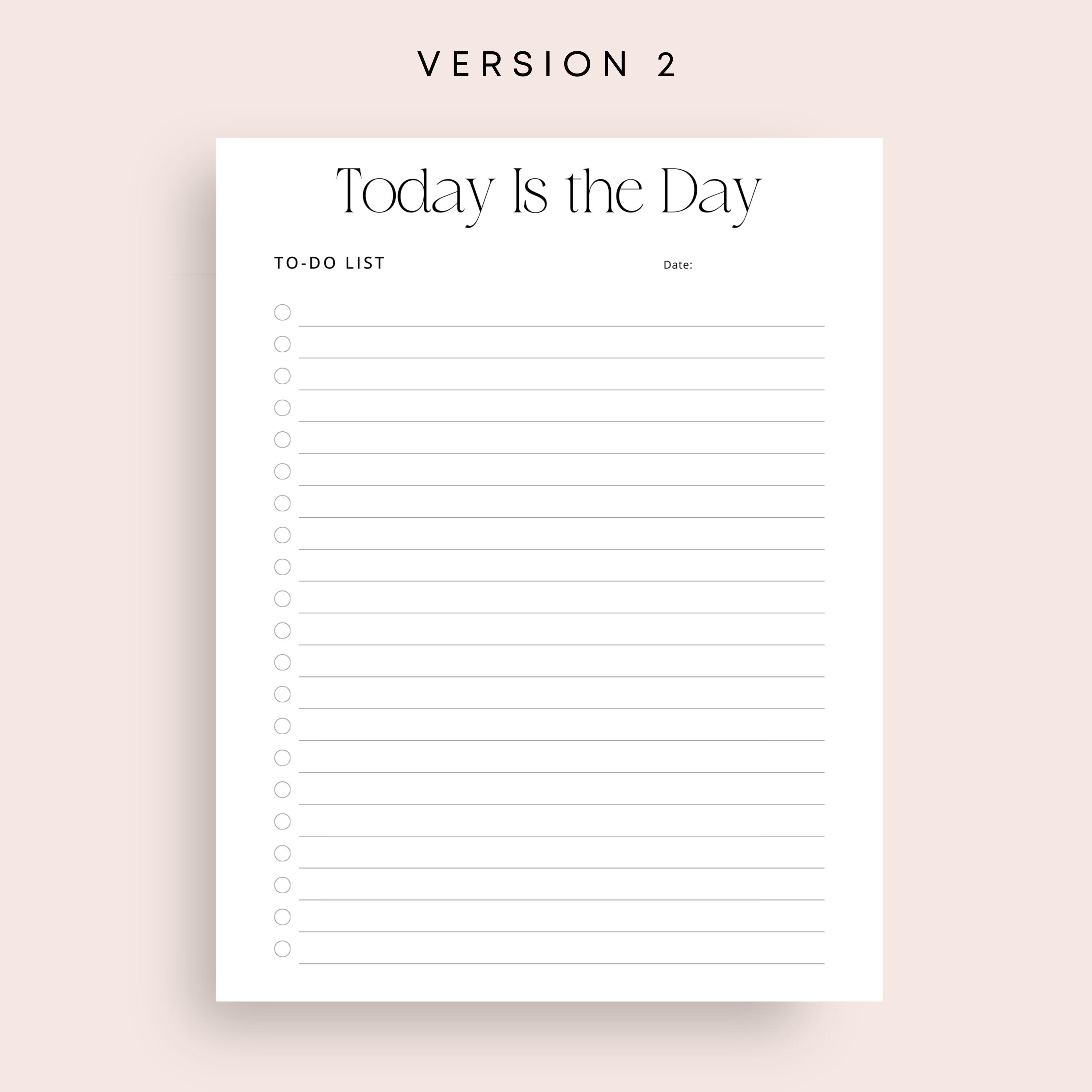To Do List PRINTABLE PDF Inspirational Daily to Do List Weekly to Do ...