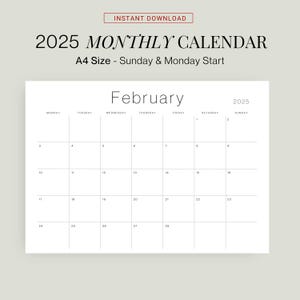 2025 Monthly Calendar 2025 Planner Landscape Classy Desk Planner 2025 ...