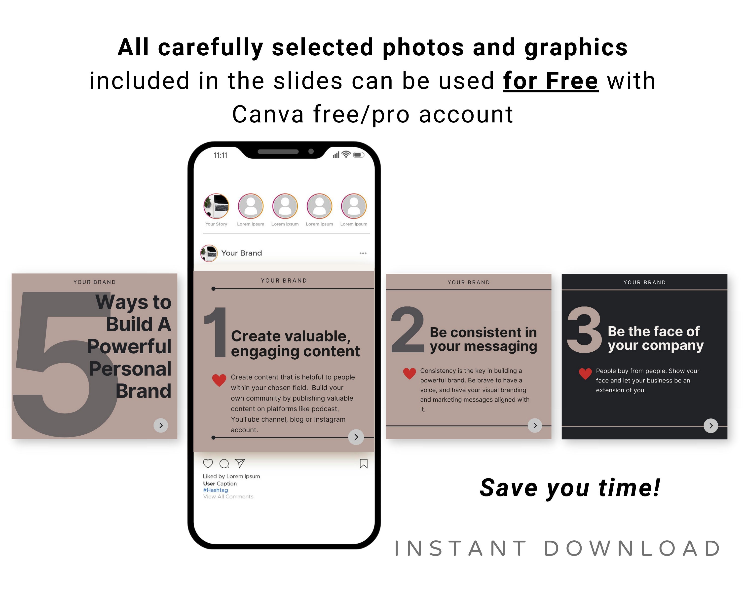Instagram Seamless Carousel Post for Business Coach IG Post Canva ...