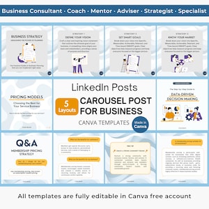 Linkedin Carousel Post for Business Consultant LinkedIn Post Canva Template Engagement Post Business Consulting LinkedIn Business Slide Post