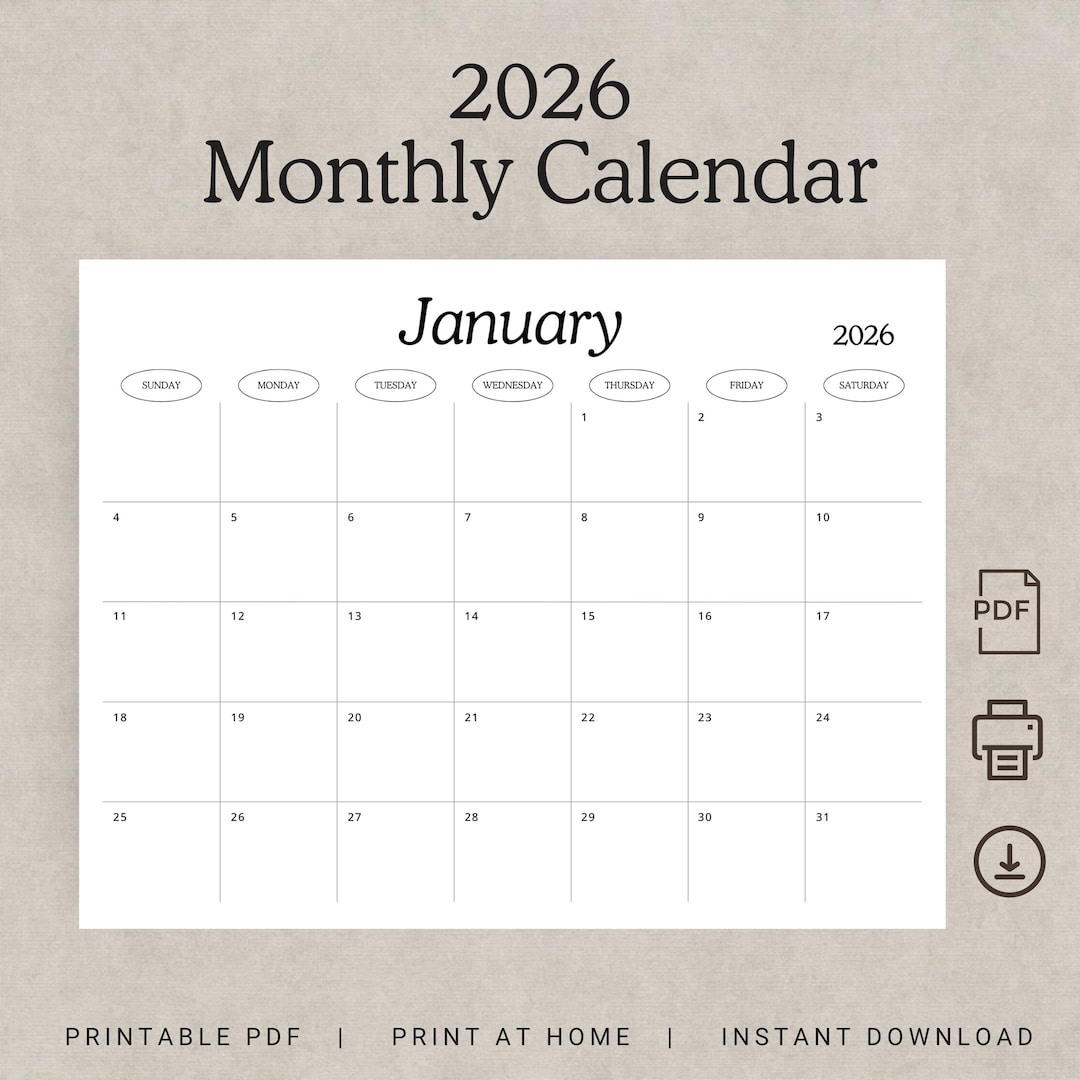 カレンダー・スケジュール B'z WEEKLY & MONTHLY CALENDAR 2026 Calendar 2026 With Week Numbers Printable PDF Instant Download