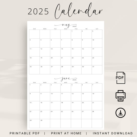 2 Month Calendar Printable