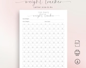 100 Days Weight Tracker Printable Weight Loss Tracker PDF Weight Loss Planner Diet Journal Weight Goal Weight Record Elegant A4 Letter Size