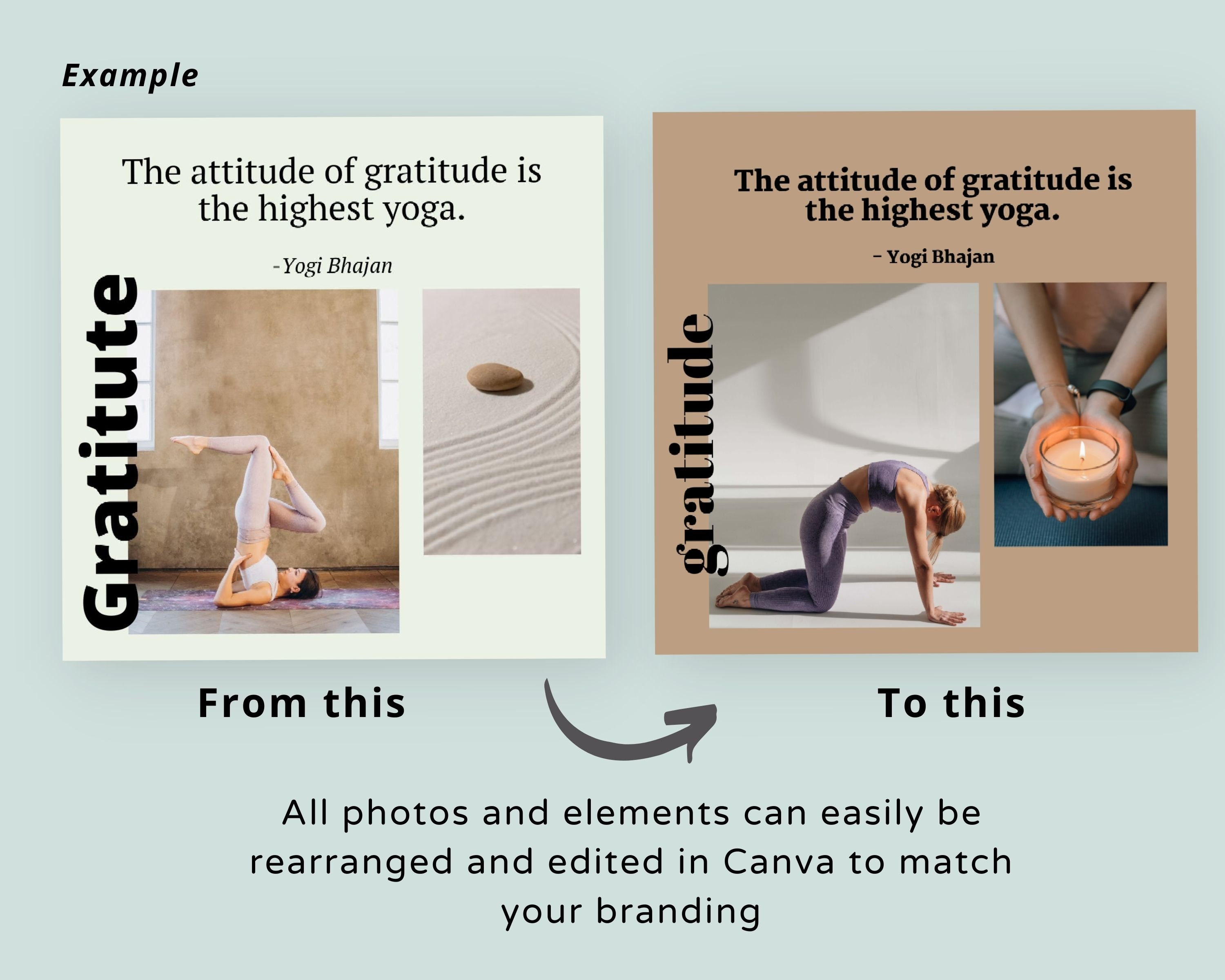30 Yoga Coach Instagram Post Canva Template Yoga Studio Social Media ...