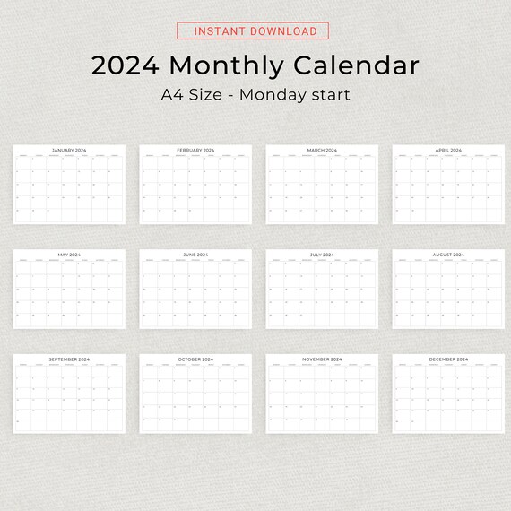 10 Years Calendar 2024 to 2033 Calendar PRINTABLE Landscape 10 Years  Monthly Planner Letter Size A4 Decade Planner Print at Home Calendars -  Etsy Israel