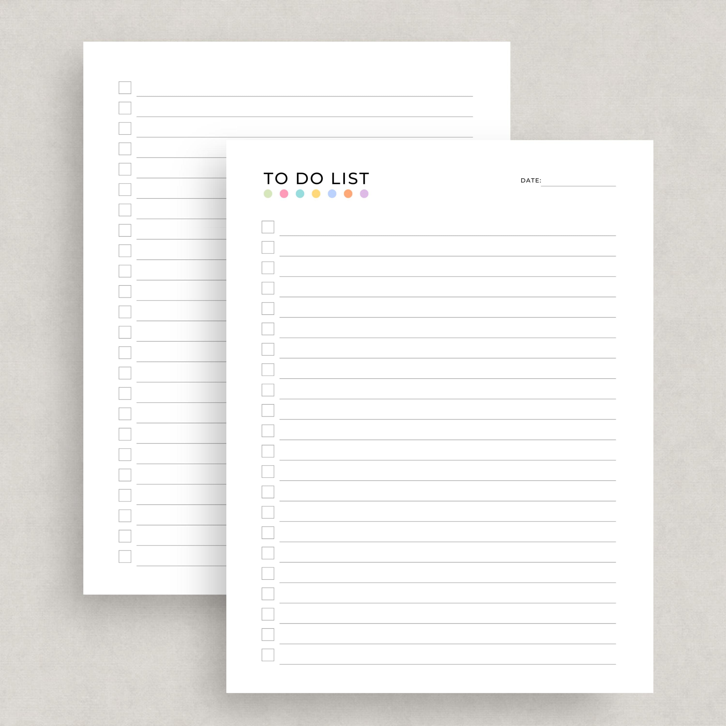 To Do List Printable Minimalist Task List PDF Daily Productivity ...