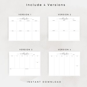 Printable Weekly Planner Elegant Weekly Schedule Landscape Planner Print At Home Weekly To Do List Week At A Glance PDF A3 A4 Letter Size