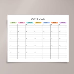 2026 2027 Monthly Calendar With Lines PRINTABLE PDF 2026 2027 Planner