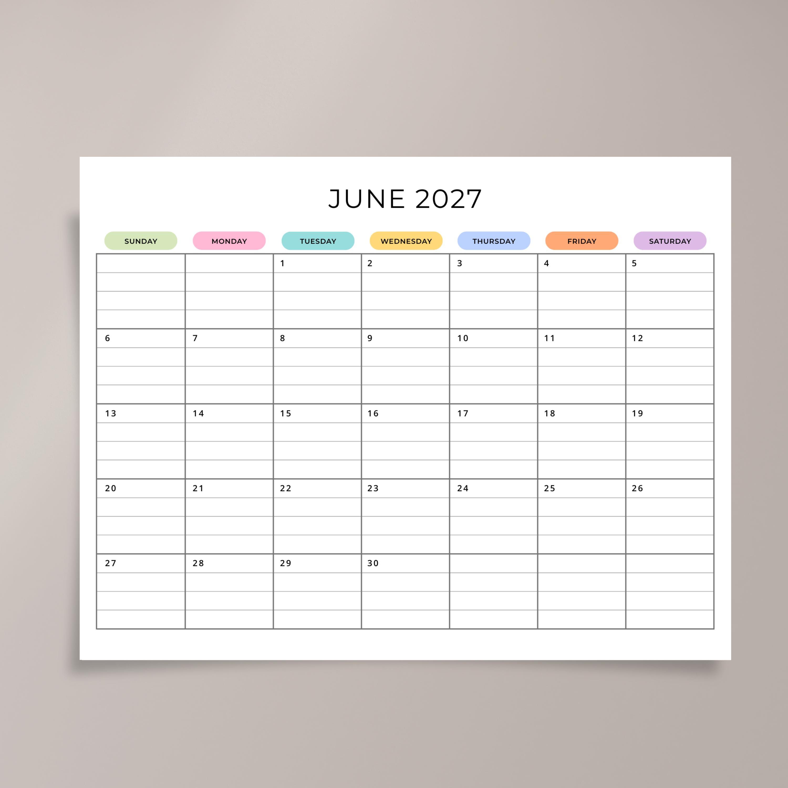 2026 2027 Monthly Calendar With Lines PRINTABLE PDF 2026 2027 Planner ...