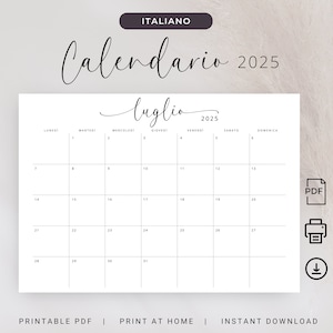 2025 Calendario in Italiano 2025 Calendario Stampabile 2025 Agenda Italian Calendar 2025 Monthly Planner in Italian PRINTABLE PDF A4 Letter