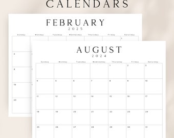 2024 & 2025 Calendar 2024 2025 Monthly Planner Landscape 2024 Monthly Calendar Printable LUXE 2024 Wall Calendar A4 Letter Size Planner 2025
