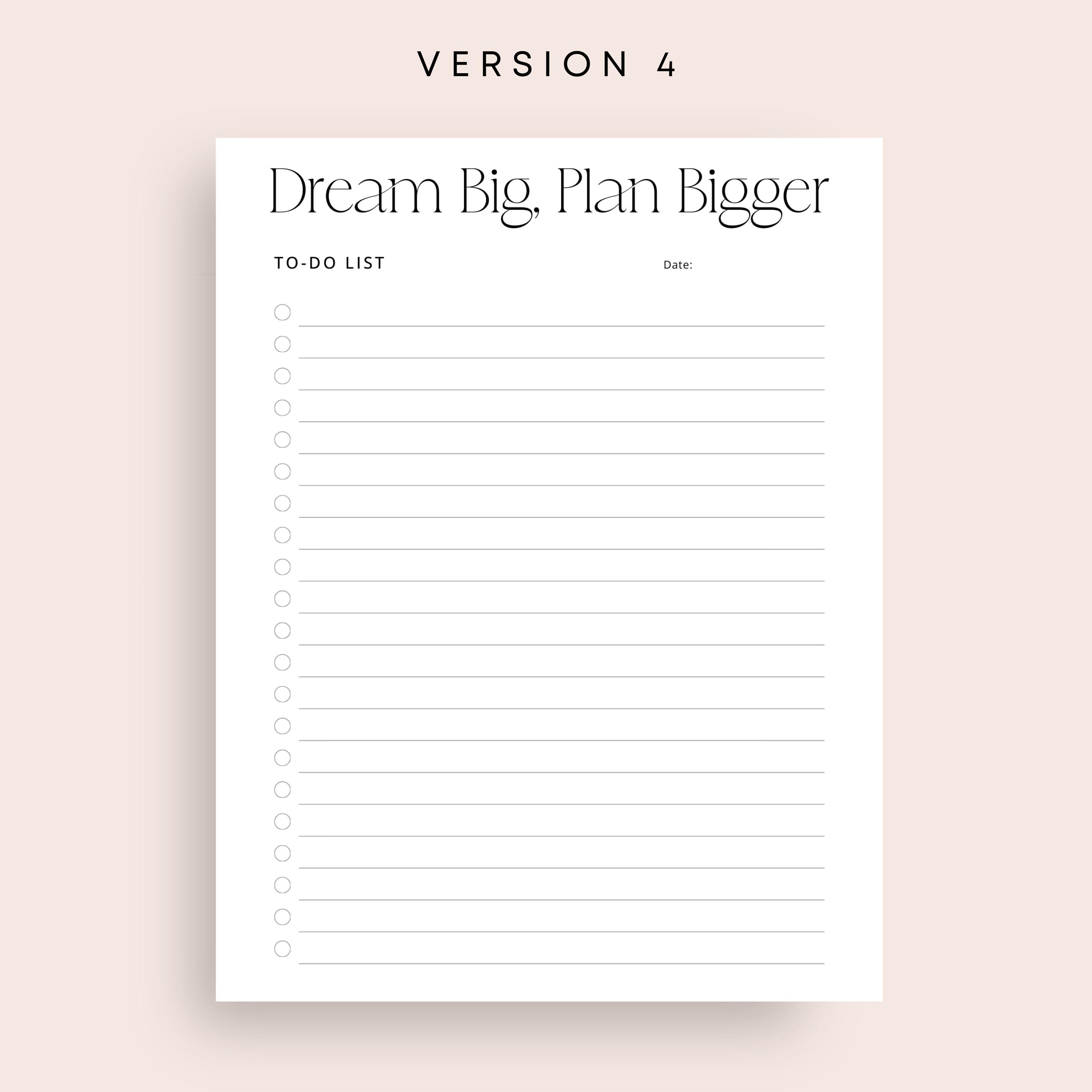 To Do List PRINTABLE PDF Inspirational Daily to Do List Weekly to Do ...