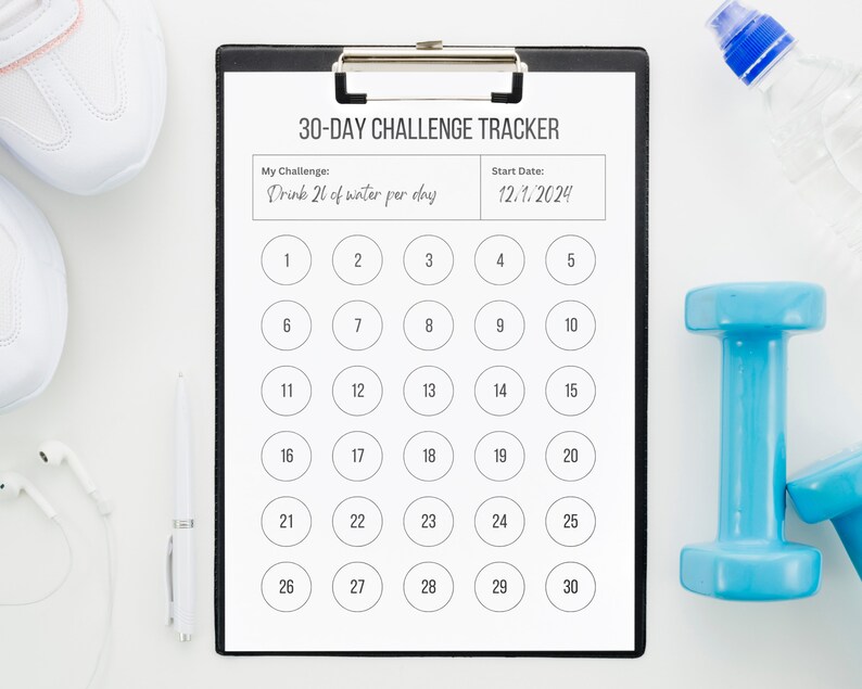 30-day Challenge Tracker PRINTABLE Minimalist Tracker PDF Habits ...
