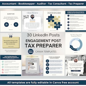 Tax Consultant LinkedIn Engagement Post Tax Preparer Canva Template Accountant LinkedIn Post CPA Tax Professional LinkedIn Social Media Post