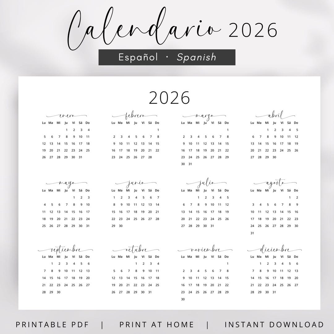 2026 Calendario En Español 2026 Calendario Español 2026 Desk Calendar