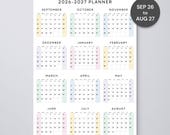 Large Academic Year 2026–2027 Planner September 2026 to August 2027 XL School Year Calendar Poster Portrait Printable PDF 6 Big Poster Sizes